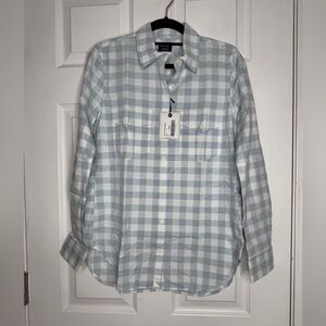 UNTUCKIT NWT Santa Marzi Blue White Checkered Button Down Size‎ 2